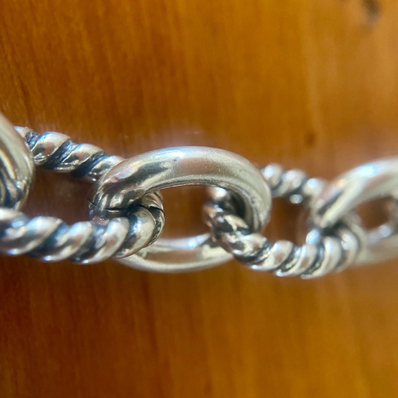 Carolyn Pollack Relios Very Heavy Sterling Silver Rope Link Necklace - Picture 6 of 9